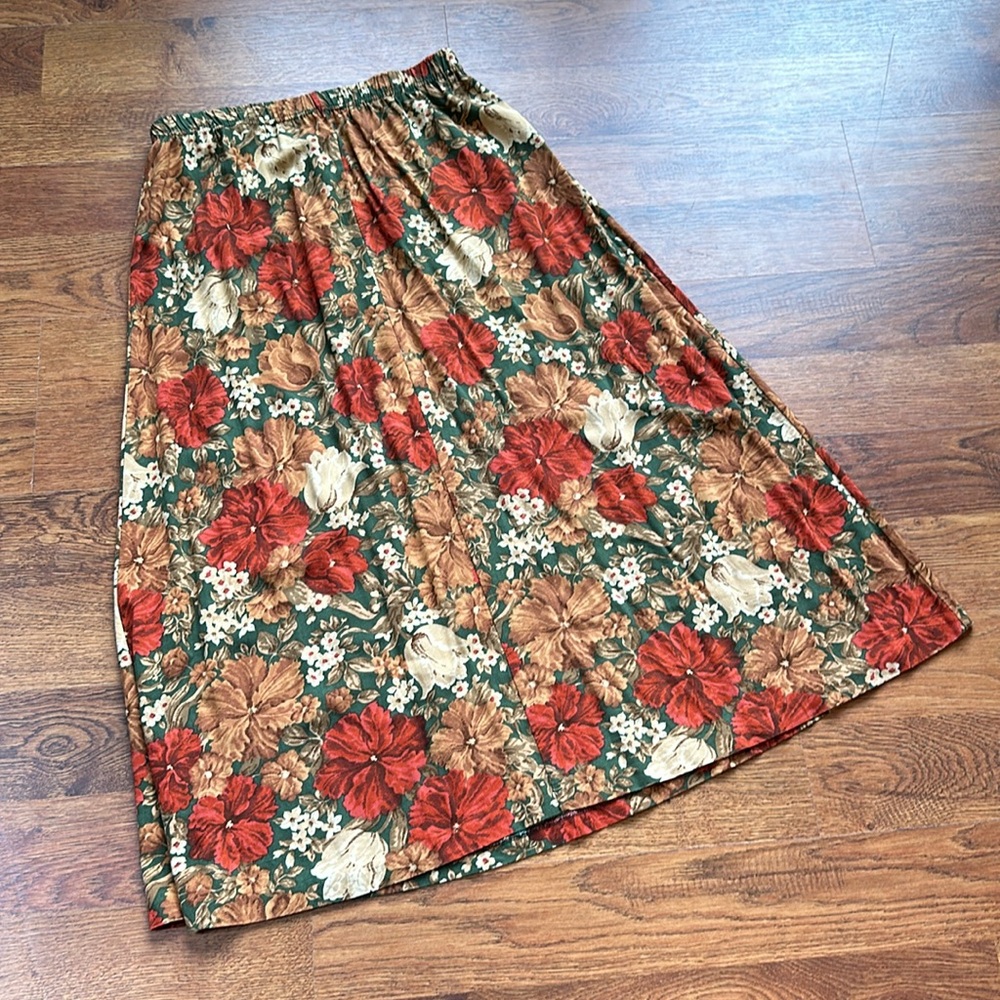 90s Floral Midi Skirt, M-L, Cottagecore - Picture 4 of 4